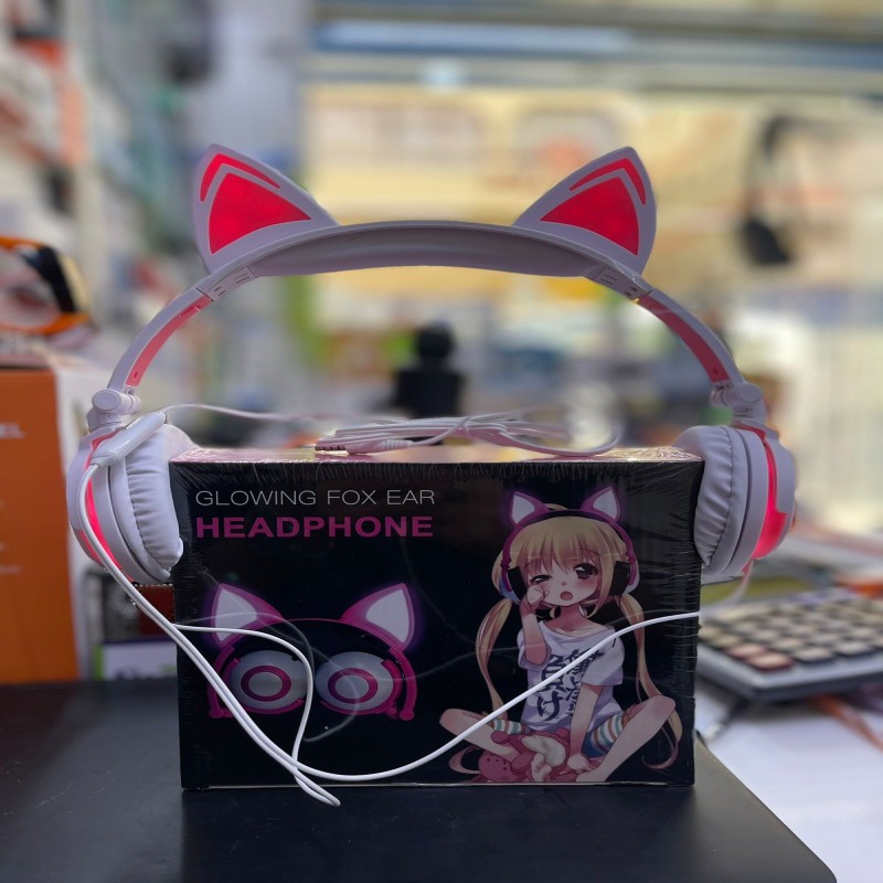 Glowing fox ear headphone